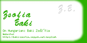 zsofia baki business card